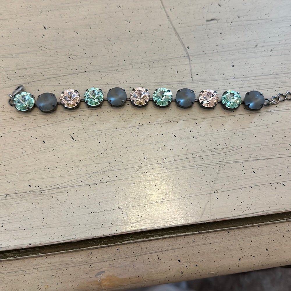 Green and silver bracelet